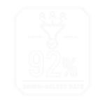 A badge icon displays a faucet with water drops above 92%, indicating water efficiency or conservation.