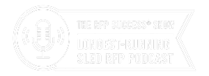 A badge with a microphone icon and text reading: The Rep Success Show: Longest-Running SLED Rep Podcast.